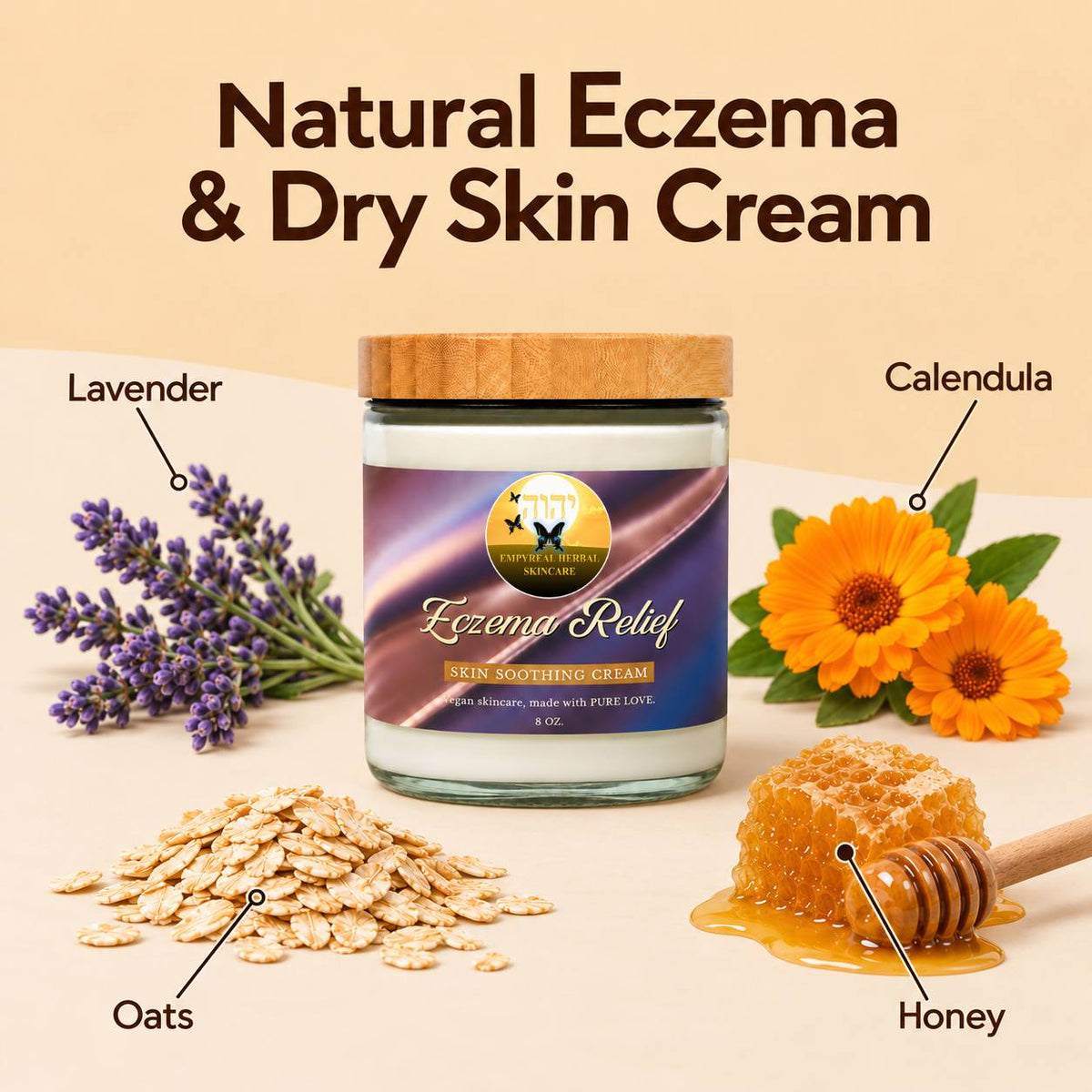 Eczema Relief oat milk and honey cream, detail